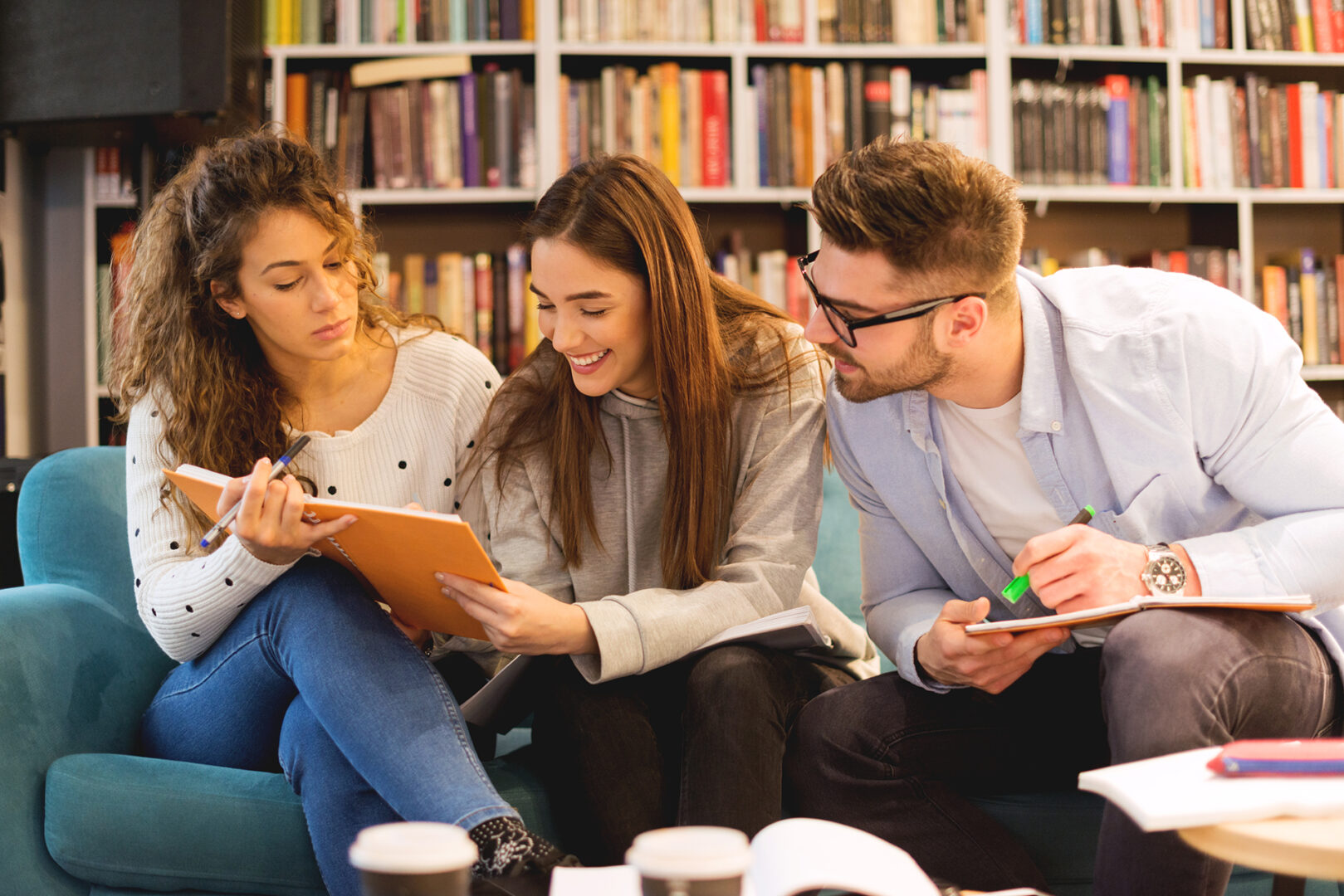 Students in reading room